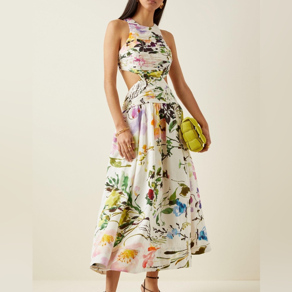 Aje Introspect Floral Midi Dress